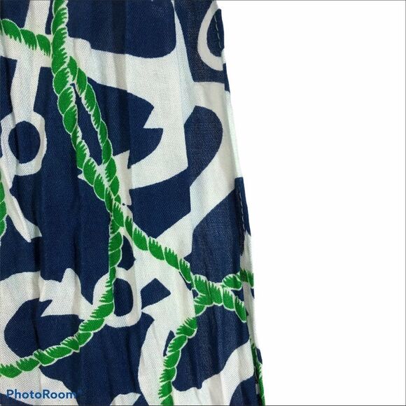 Blue and Green Anchor Infinity Scarf with Buttons - Picture 3 of 7